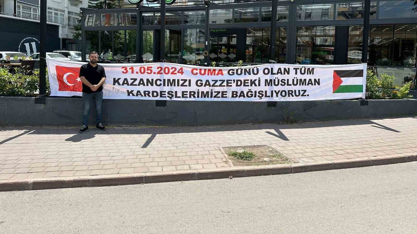 Bir tatlıcı bir günlük gelirinin tamamını Filistin halkına bağışlayacak
