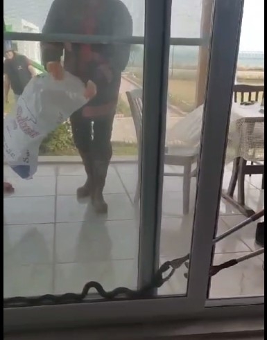 Eve giren yılan korkuttu