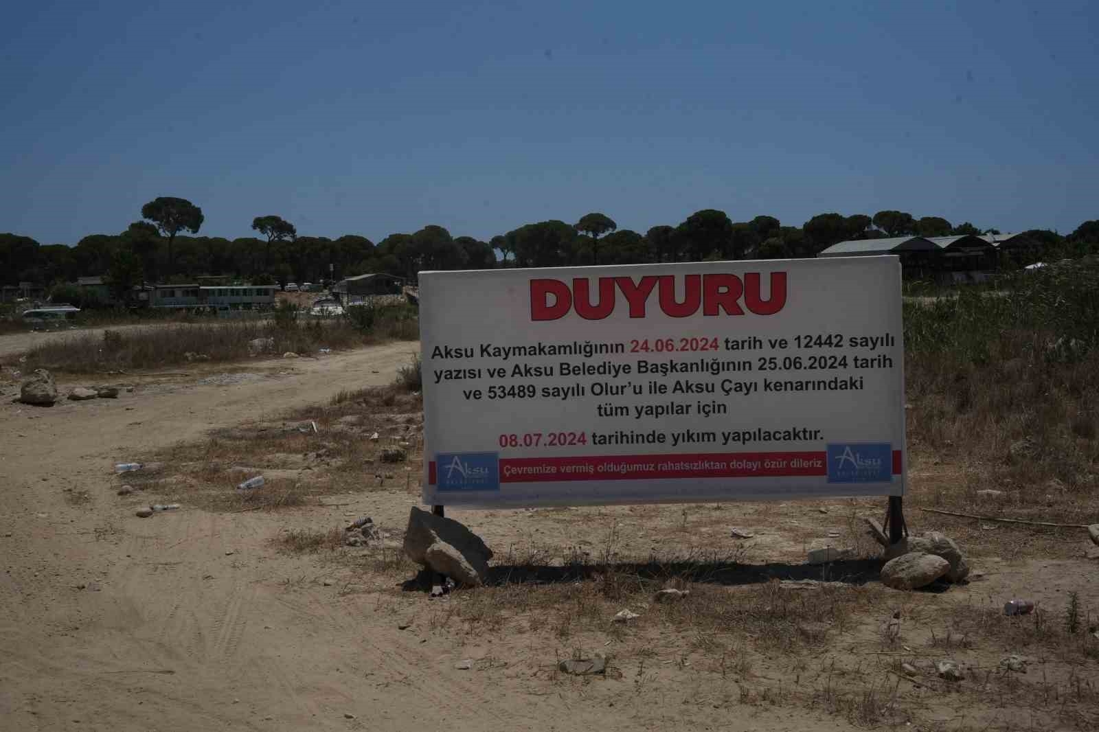 Aksu Çayı çevresindeki işgalde yürütmeyi durdurma kararı