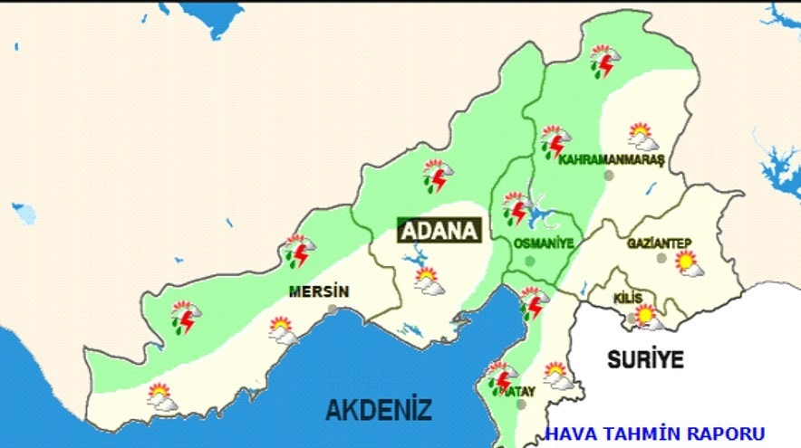 Doğu Akdeniz için 'gök gürültülü sağanak' uyarısı