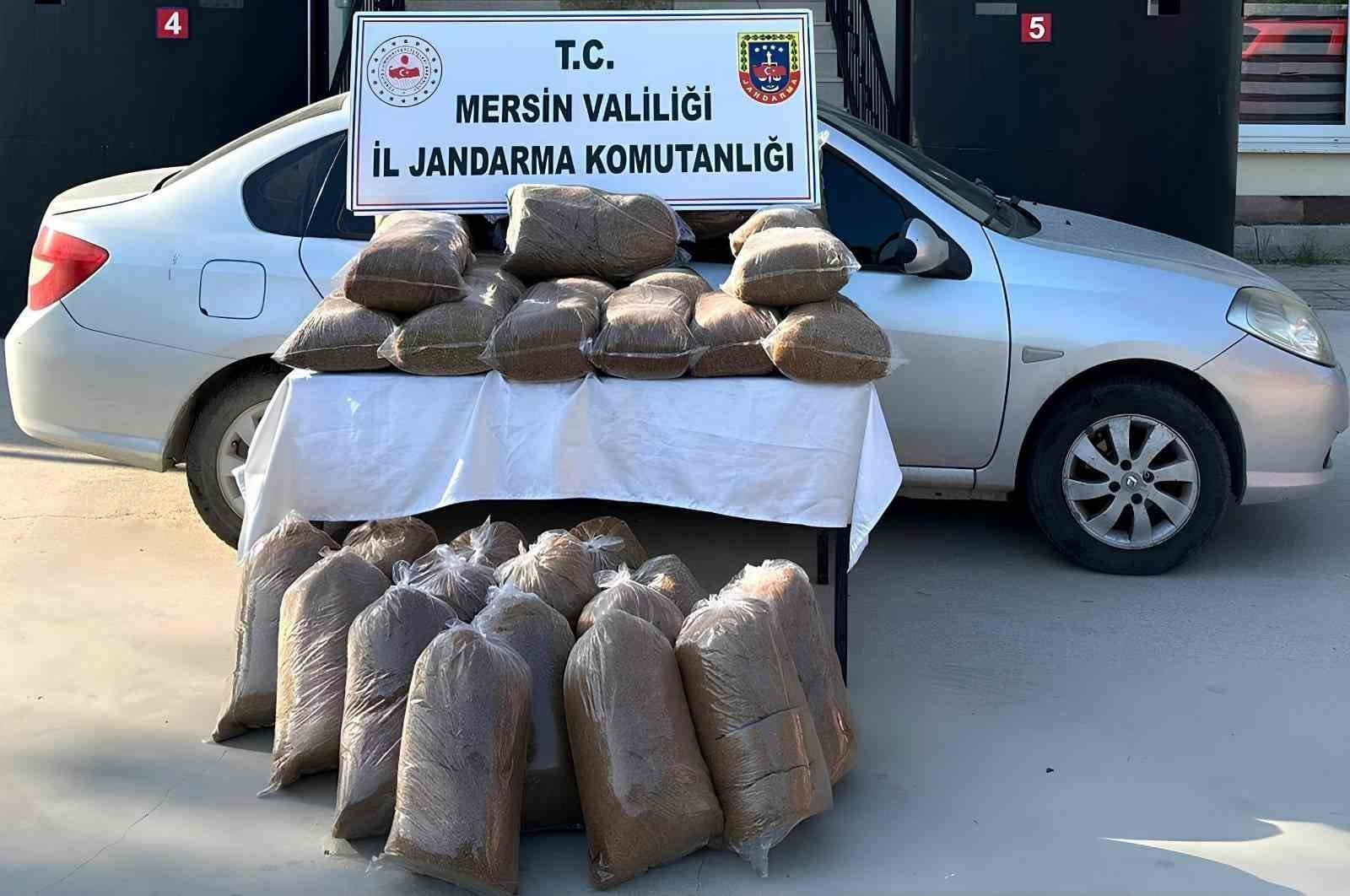 Mersin'de 310 kilo kaçak tütün ele geçirildi