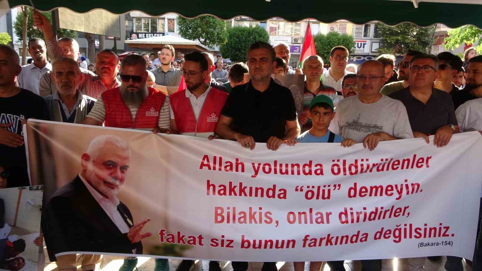 Isparta'da Haniye ve Filistin için miting düzenlendi