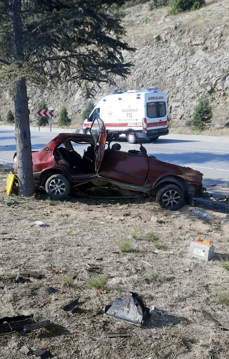 Otomobil ağaca çarptı, sürücü öldü