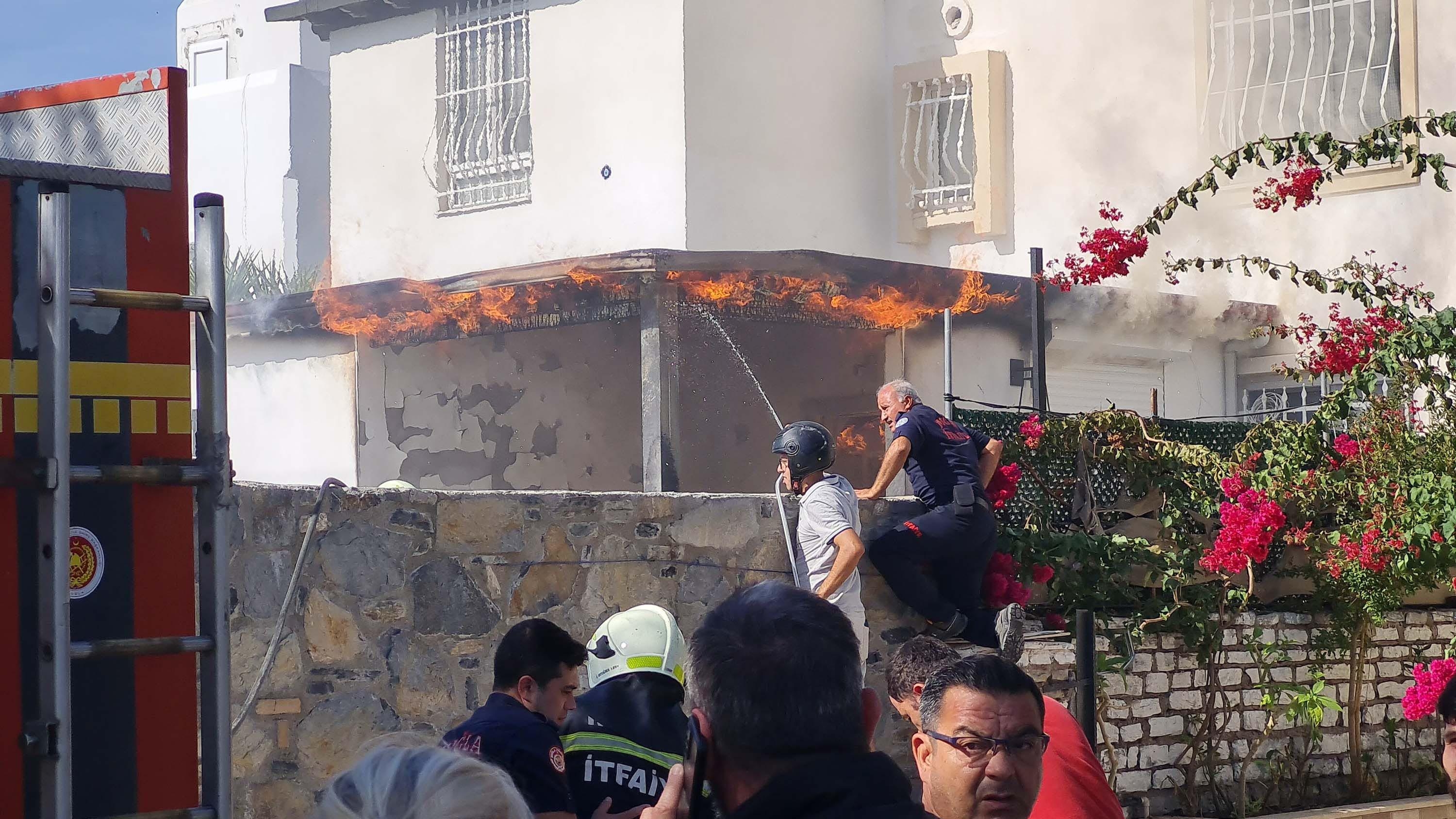 Bodrum'da evde çıkan yangında 2 muhabbet kuşu telef oldu