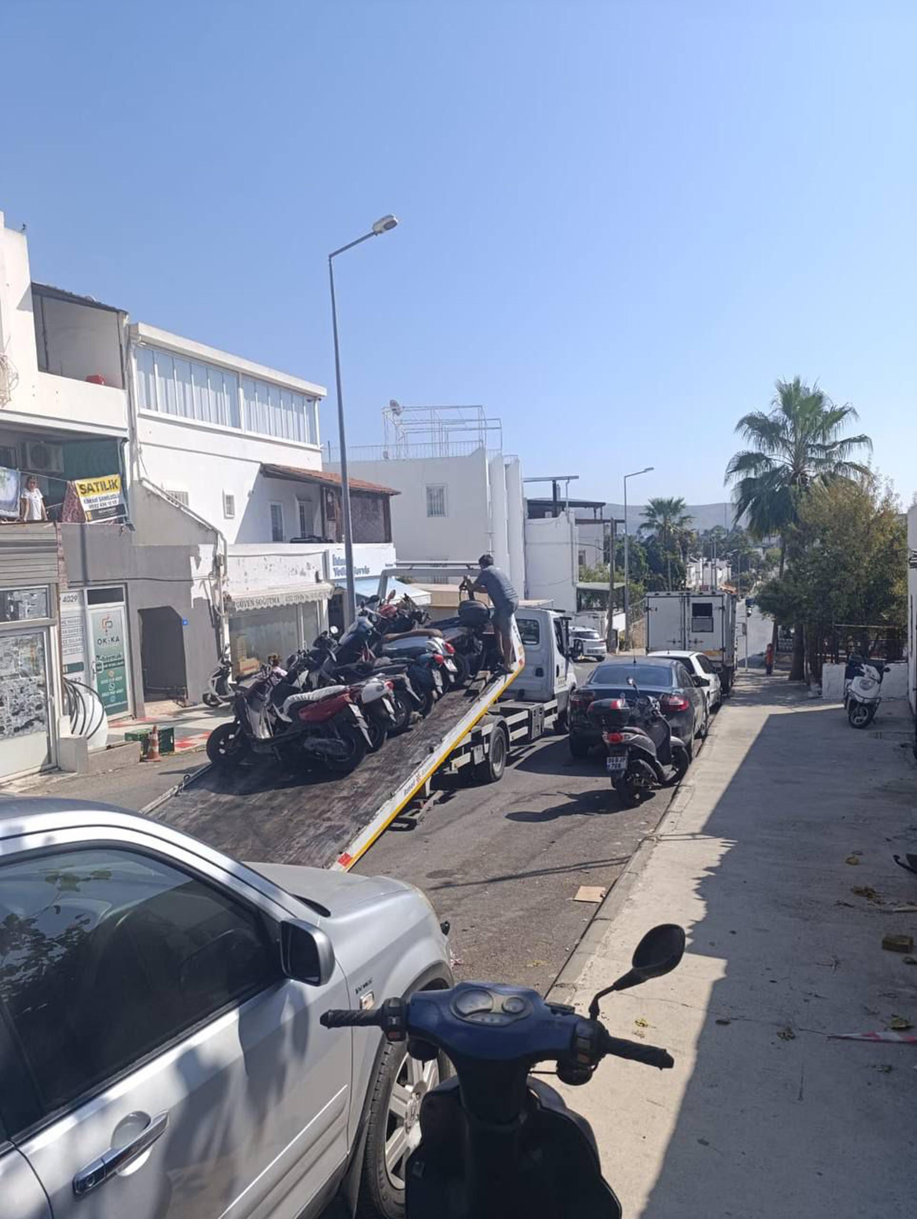 Bodrum'da görüntü kirliliğine neden olan motosikletler kaldırıldı