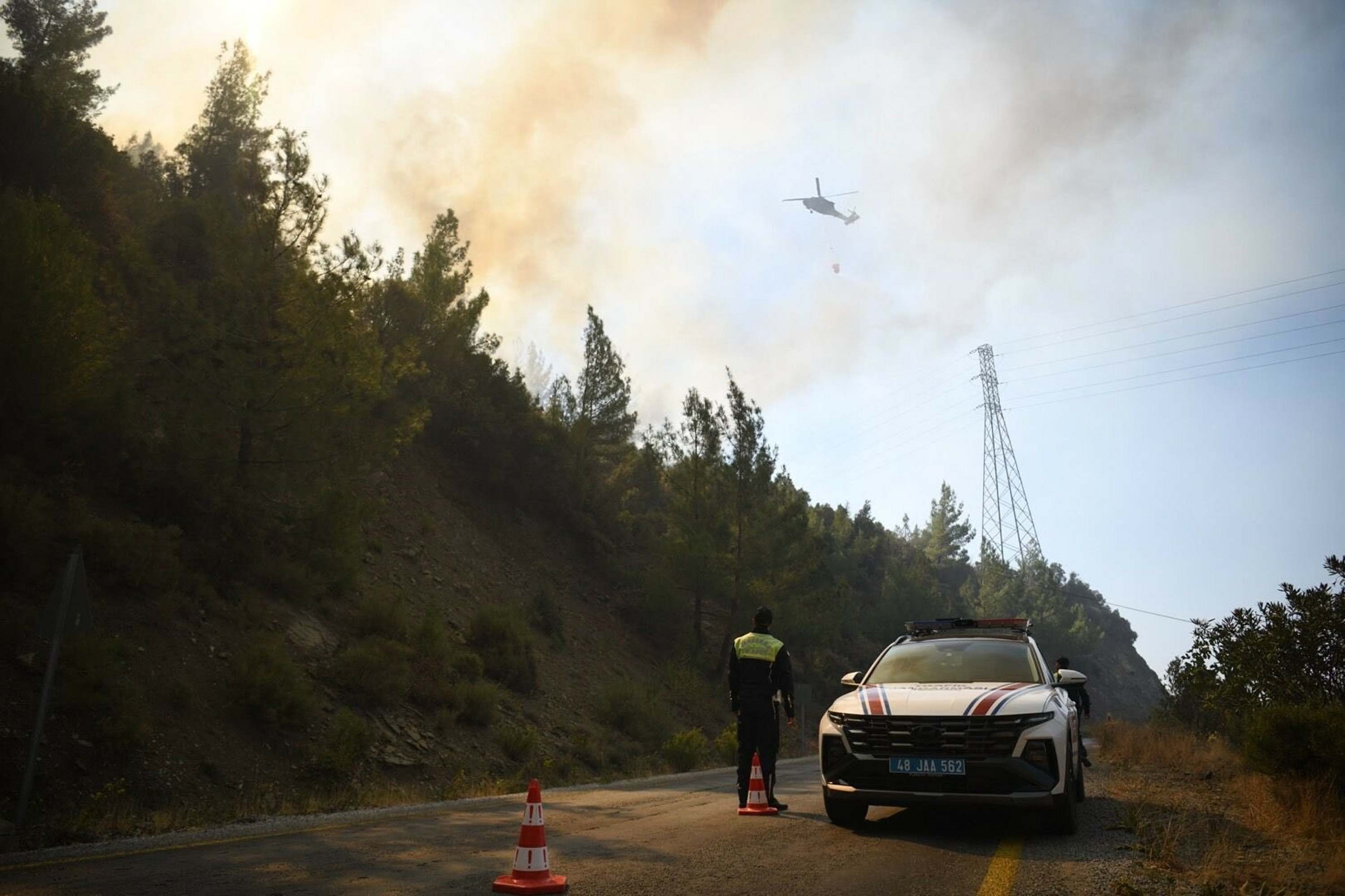 Muğla'nın 2 ilçesinde orman yangınlarına müdahale sürüyor