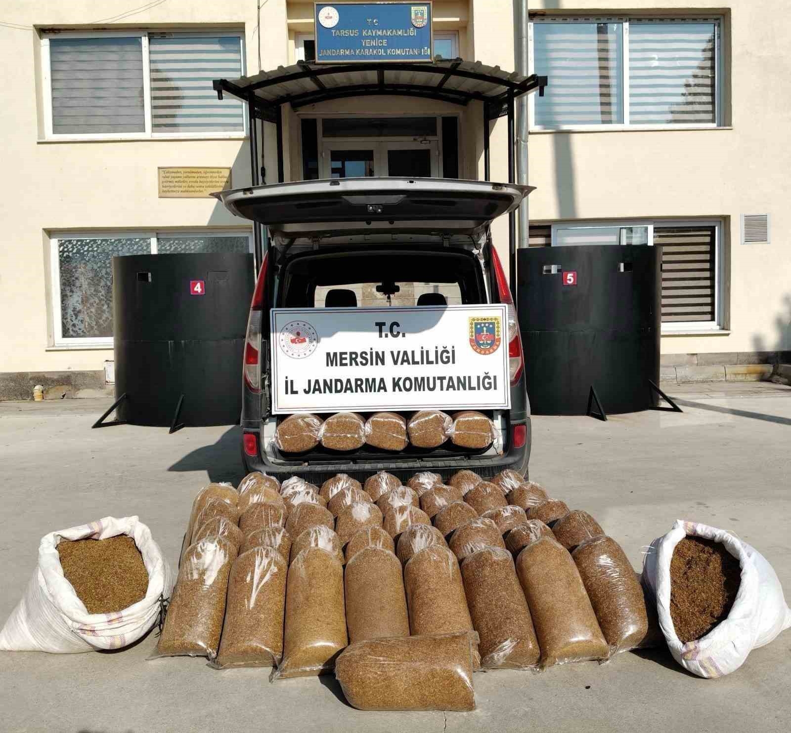 Mersin'de 455 kilo kaçak tütün ele geçirildi