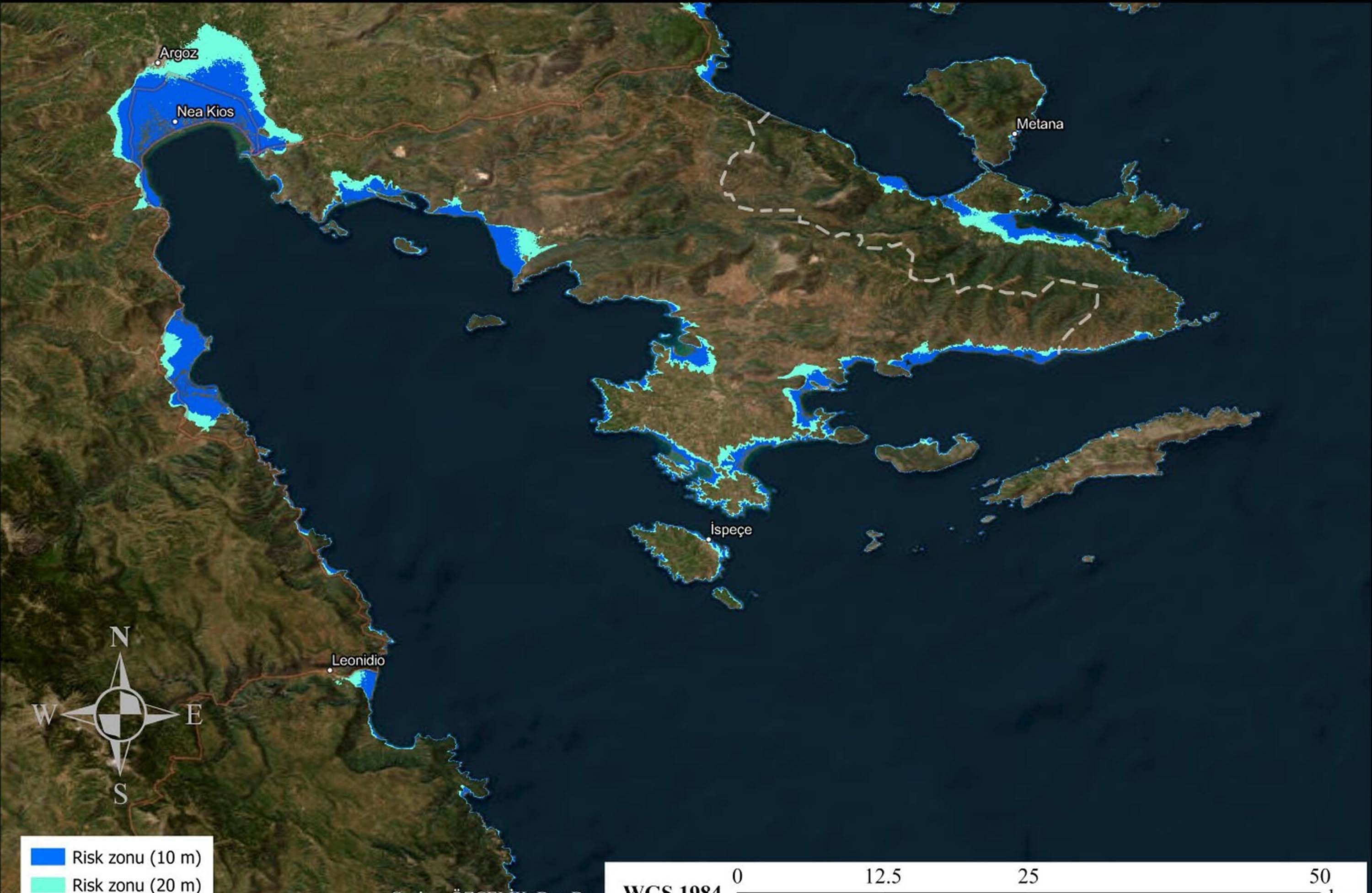 Yunanistan ve Türkiye kıyılarındaki deniz taşkın riski metre metre belirlendi