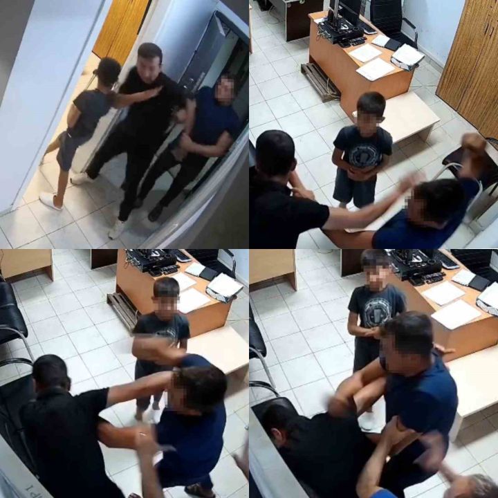 O anlar kamerada: Boşanma aşamasında kocaya, polis merkezinde kayınço dayağı