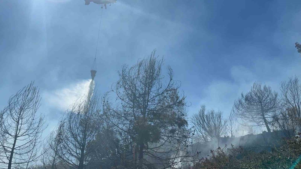 Alanya’da yerleşim alanlarını tehdit eden yangın korkuttu