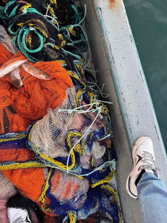 Yasak ağ ile avlanan balıklara el konuldu