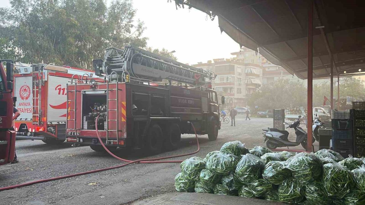 Antalya’da sebze ve meyve deposunda yangın
