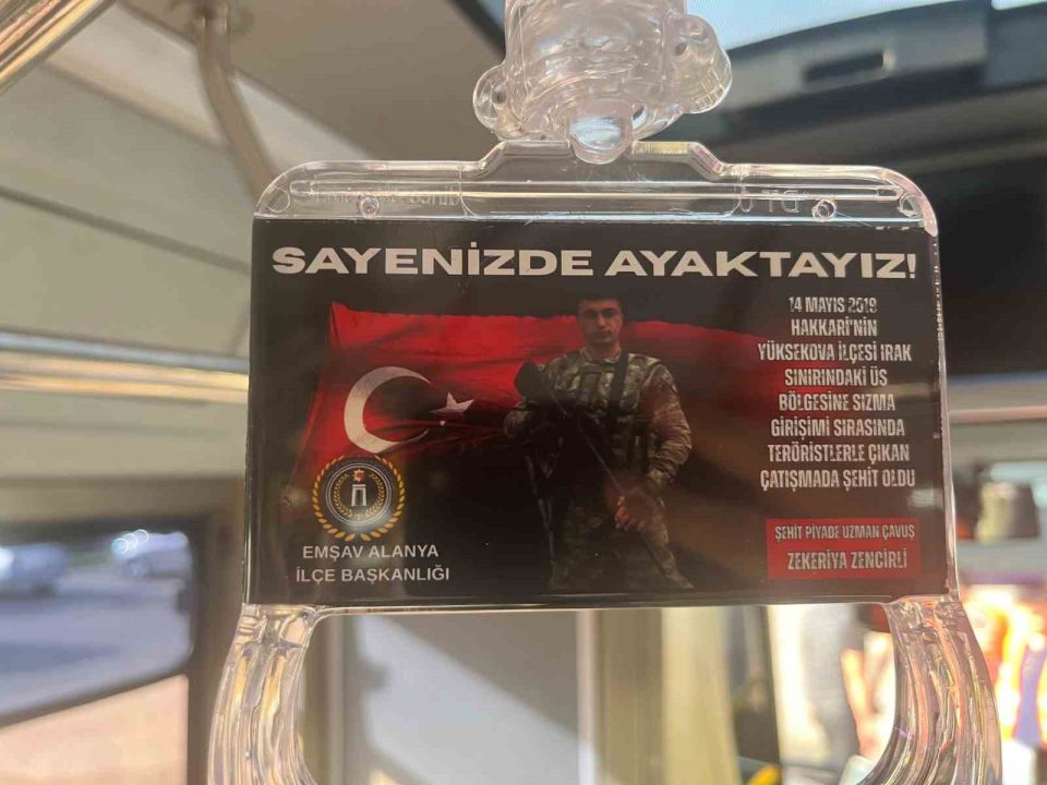 Alanya’da şehitlerin isimleri halk otobüslerinde yaşatılacak
