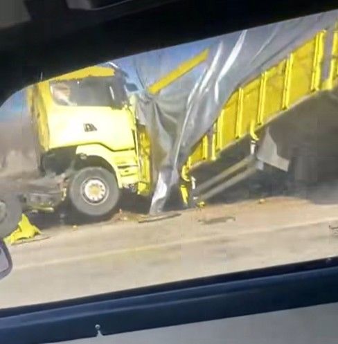 Burdur’da limon yükü tır şarampole devrildi