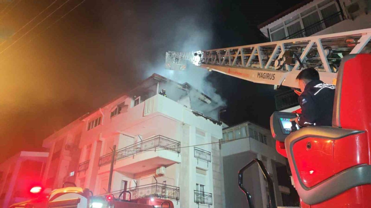 Korkutan yangında mahsur kalan kediyi itfaiye kurtardı