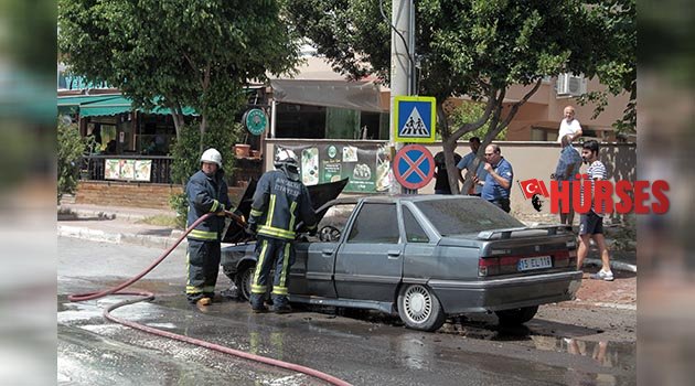 Yeni aldığı otomobili yandı