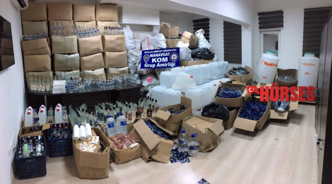 Manavgat’ta kaçak içki operasyonu
