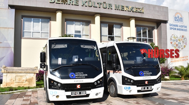 Demre'de toplu  taşımaya iki minibüs