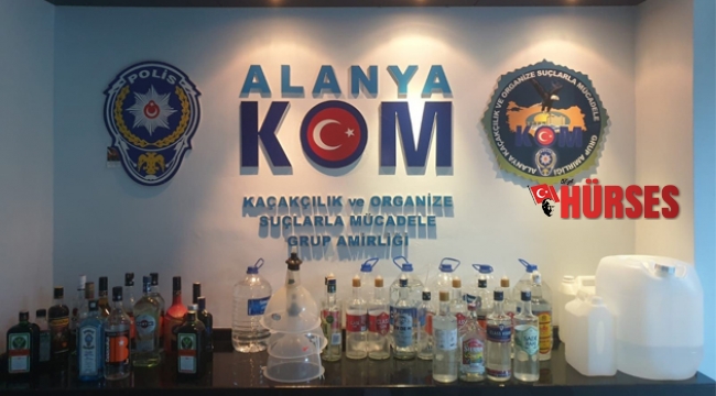 Alanya’da iki otele kaçak içki baskını