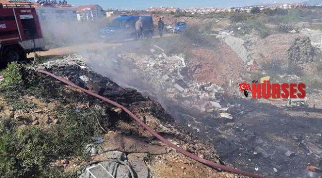Çöplük alanda yangın