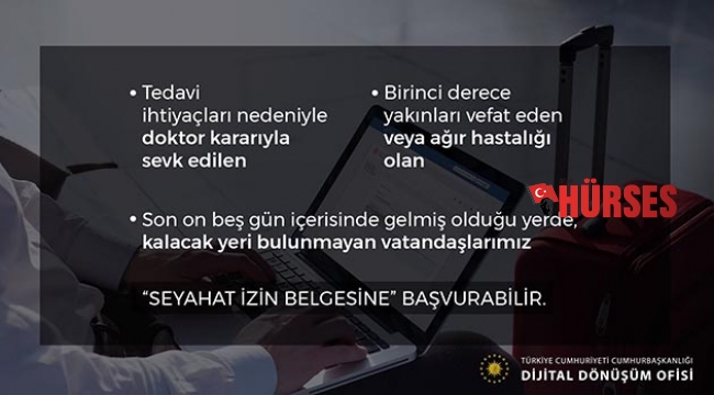 Seyehat izin belgesi e-Devletten de alınabilecek