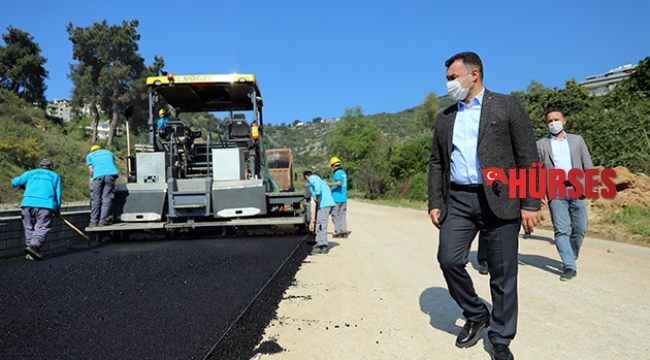 Alanya Belediyesinin asfaltlama çalışmaları