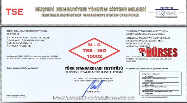 ATSO kalitesini taçlandırdı