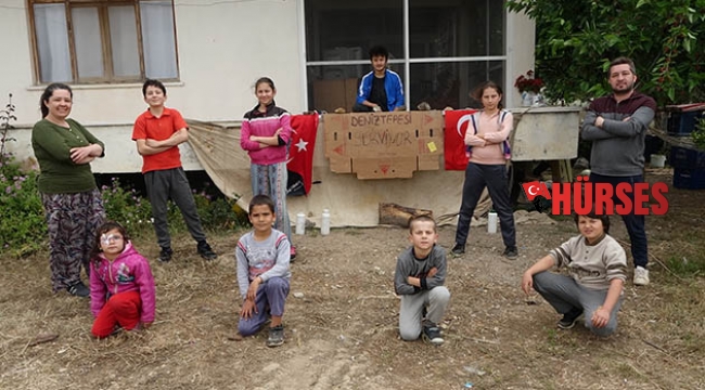 Evlerinin bahçesinde Survivor yarışması düzenlediler