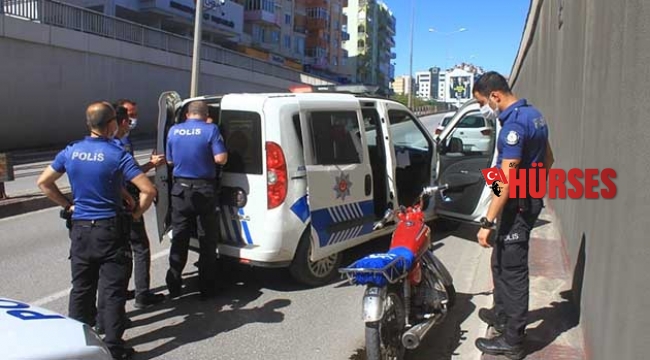 Motosiklet arızalanınca kaçamadılar