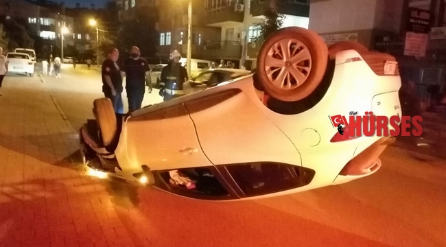 Alkollü sürücü park halindeki araca çarptı