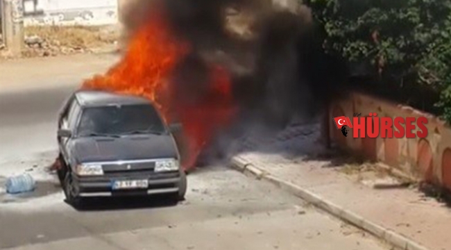 Antalya'da alev alan otomobilde arka arkaya patlamalar oldu