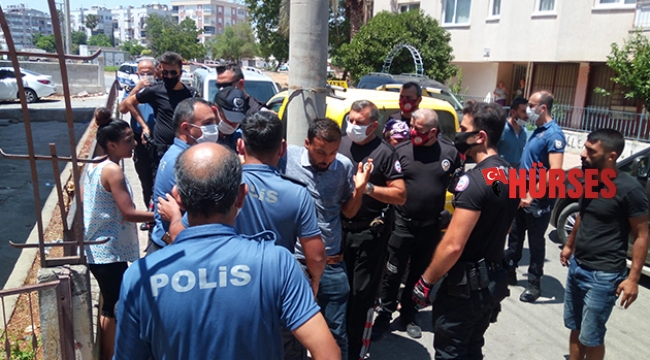 Eşi gözaltına alınan kadın, polislere zor anlar yaşattı