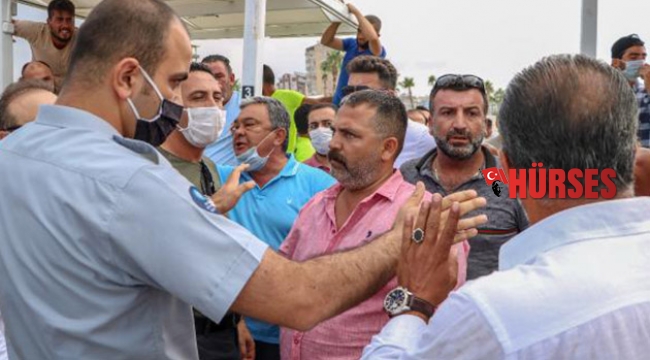 Konyaaltı Sahili'nde 'loca' arbedesi