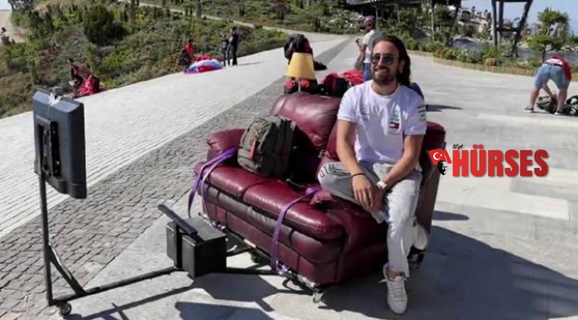 Ölüdeniz'de 'koltukla' uçtu, televizyon izledi
