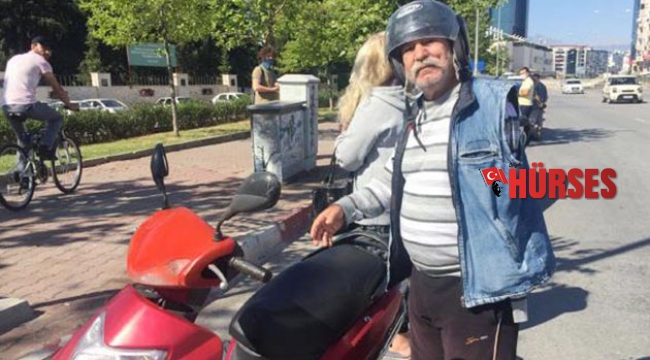 Tek koluyla motosiklet kullanırken yakalandı