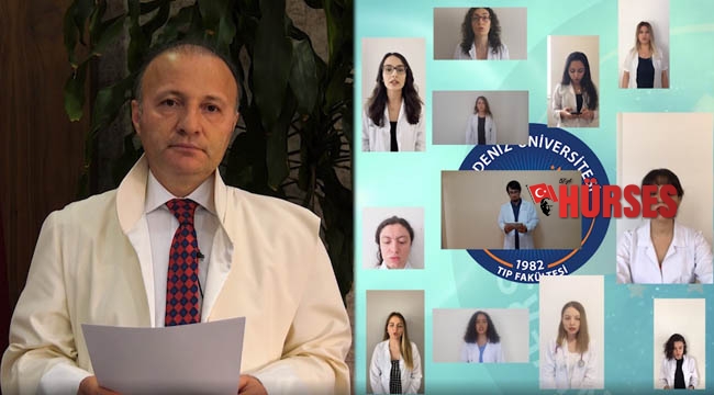 Tıp Fakültesi öğrencileri video konferansla Hipokrat yemini etti