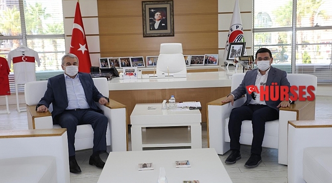 Başkan Tütüncü, Kepez kaymakamı Şahin'i ağırladı