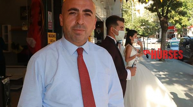 Gelin ve damatlı reklam çalışması