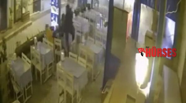 Genç kızın restoranda darbedildiği anlar kamerada