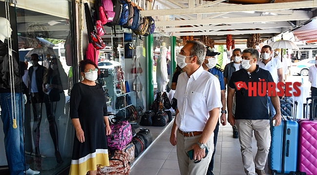Kemer'de korona virüs denetimi