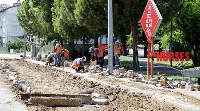 Örnek ve Sarılar'da kaldırım çalışması