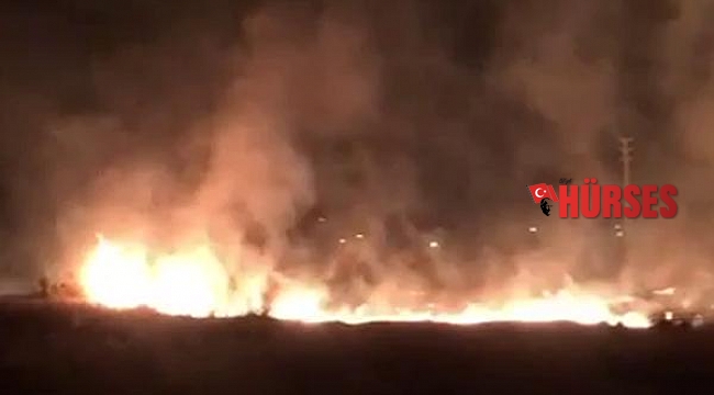 Ot yangını akaryakıt istasyonuna ulaşmadan söndürüldü