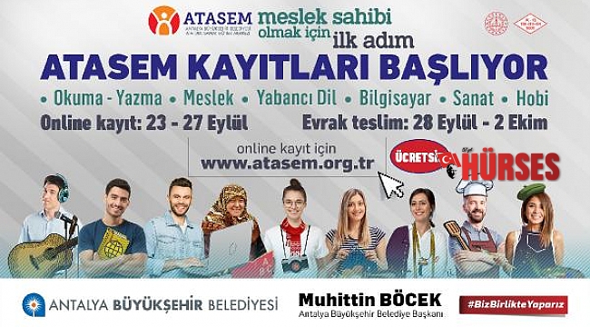 ATASEM'e online kayıtları 23 Eylül'de