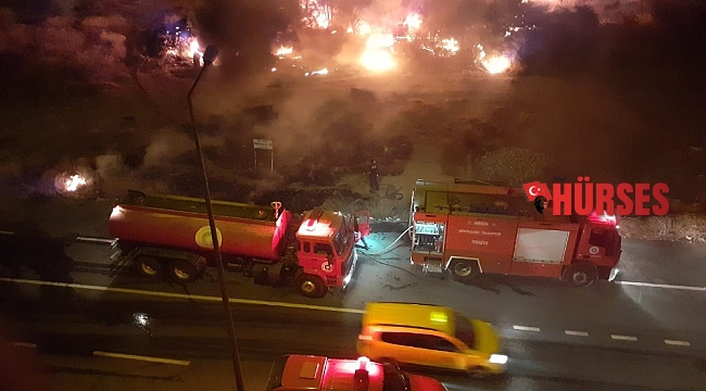 Çöp eşyaların olduğu alanda çıkan yangın korkuttu