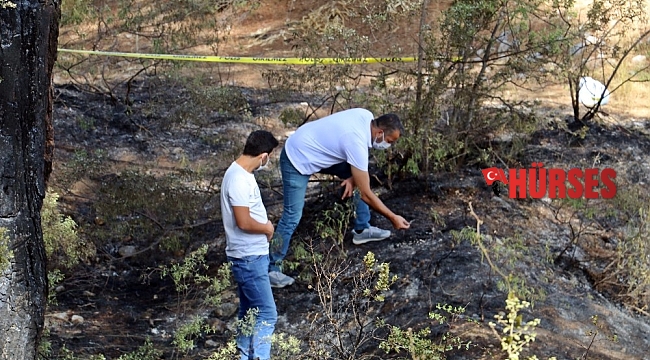 Ormanlık alanda yangın sonrası yanmış ceset bulundu