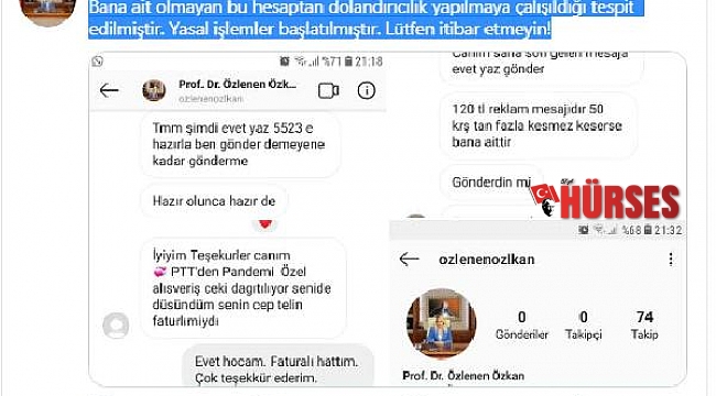 Rektör Özkan'dan dolandırıcılık uyarısı