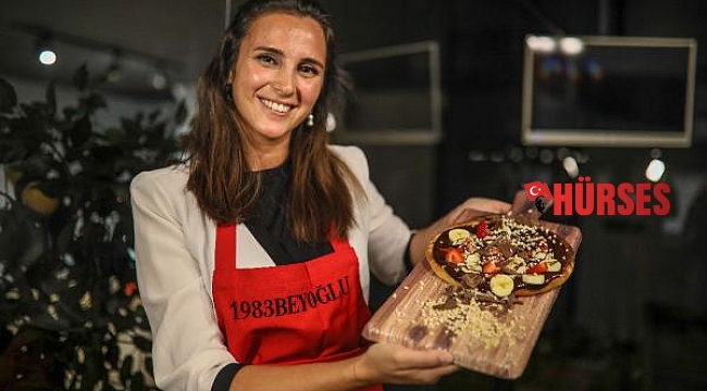 Çikolata pizza üretti