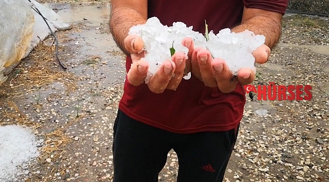 Kumluca'da dolu yağışı seralara zarar verdi