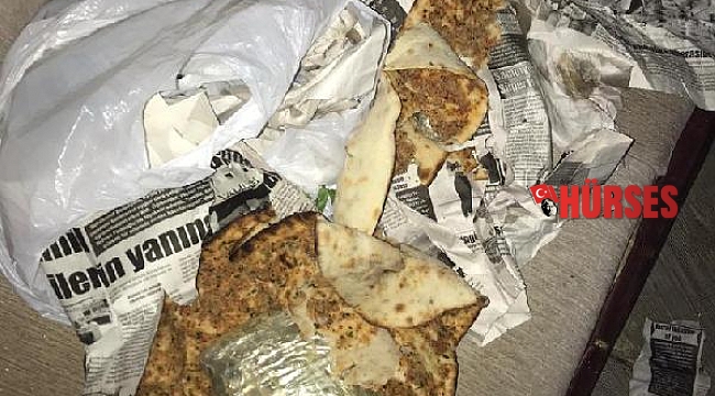 Lahmacuna sarılmış 800 gram esrar ele geçirildi