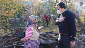 AK Parti'den evi yanan aileye ziyaret